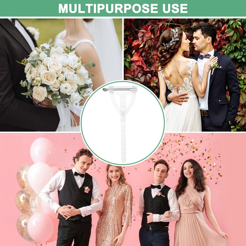 M METERXITY 20-Pack Boutonnieres Safety Pins, Plastic Triangle Corsage Pin