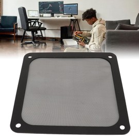 120mm Fan Filter PC Dust Filter, Magnetic Frame PC Case Cover Dustproof PVC 50 Mesh, Gentleman Aesthetic, 2pcs, Black, for Home Computer Case Fans, Dust Filters, Speaker Grills
