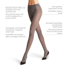 FALKE Women's Pure Matt 50 DEN W Ti Semi-Opaque Plain 1 Pair Tights, Red Scarlet 8228, M