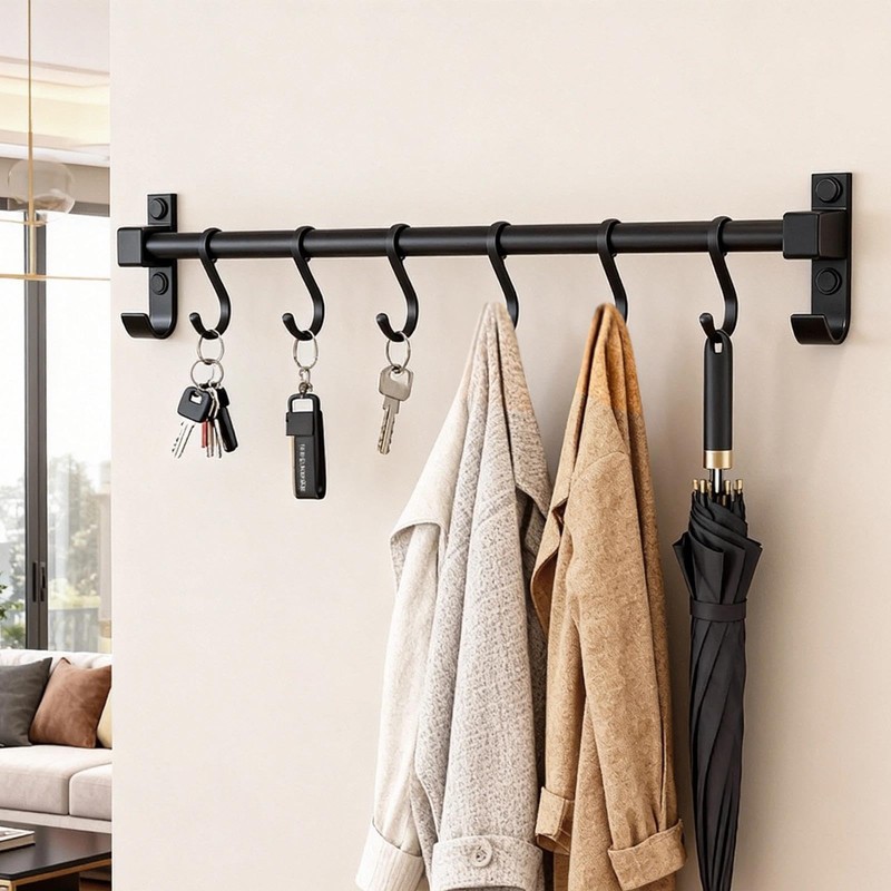 QYDKWK Kitchen Hanging Rack Utensil Rod, Metal Kitchen Holder Hanger,