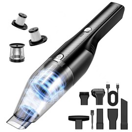 Handheld Vacuum Cordless -Car Vacuum Portable Cordless Cleaner with 11000Pa Powerful Suction,1.2lbs Lightweight, Type-C Charge, Multiple Accessories, Portable Hand Vacuum for Home, Pet and Car