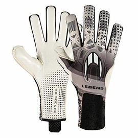HO Soccer MG Legend Elite Negative Black Goalkeeper Gloves, Unisex, Adult, Black/White, 9