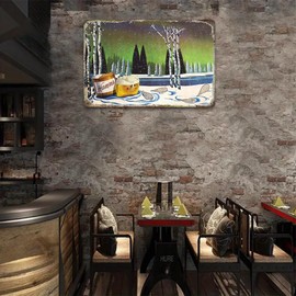 Vintage American Old Beer Sign Man Cave Decor Bar Vintage Metal Tin Signs Garage Retro Home decor Wall Poster Funny Cool Things Stuff For House Shop Room Coffee 12X8Inch (Tree)