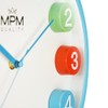 MPM Quality Colourful Children's Plastic Wall Clock, Blue/Colourful, Large Colourful