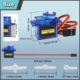 JYUDAUFU 4 Pcs 9g 360° Micro Servo Motor with Servo Tester, Mini Screwdriver, for RC Toy/Robot/Model Aircraft Intelligent Car Helicopter/for Arduino/for Raspberry Pi/DIY