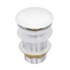 Ruvati White Ceramic Top Push Pop-up Drain for Bathroom Sinks