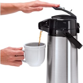 OGGI Pumpmaster 64oz Stainless Steel Vacuum Insulated Thermos Dispenser Carafe