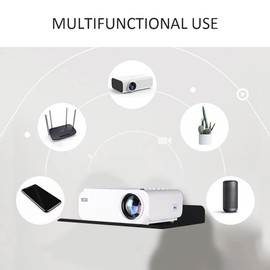 OLizee® Drill-Free Wall Mount Floating Display Shelf with Cable Hole Baby Monitor Projector Wall Shelf Video Camera Wall Holder WiFi Router Storage Shelf Smart Speaker Wall Shelf Small