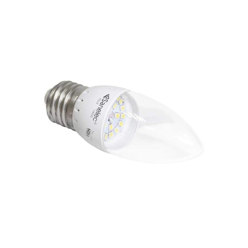 SANELEC, Foco LED, Tipo Vela, E27, Luz Fría, 4 W,