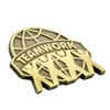 PinMart Antique Bronze Teamwork Globe Lapel Pin