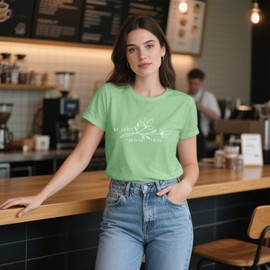 VQD Women's Christian Shirt Christ Religious Faith T-Shirts Bible Verse Tee Tops Green