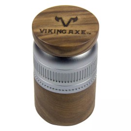Viking Axe 2.5'' 5 Parts Viking Axe Grinder Walnut Aluminum Finish Large Capacity Storage G