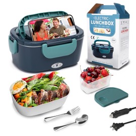 XSWPL 80W Electric Lunch Box, Heated Lunch Box,Electric Lunch Box for Adults 12/24/110V 1.5L Lonchera Eléctrica,Heated Lunchbox for Office and Car