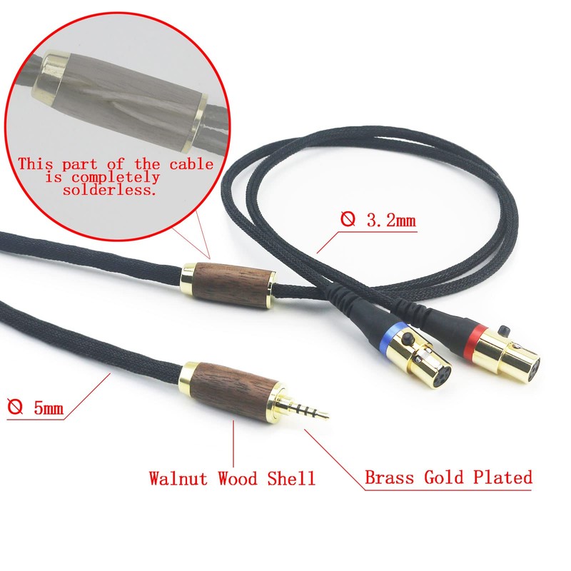 HansnBy 2.5mm Balanced Cable 6N OCC Copper Silver Plated Cable
