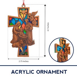 DuduCraft Cross Ornament Gift – Inspirational Christian Decor for Women, Girls or Friends, Hanging Keepsake for Confirmation, Birthday, Christmas, Religious Gift of Faith and Love