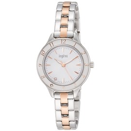 Seiko AHJK461 Women's Wristwatch, Angeline Epora Quarts, Silver + Pink Gold, white, Bracelet Type