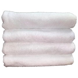 Optima Collection Platinum Level 30" X 60" White Bath Sheets, Set of 4, 100% Eco-Friendly Pre-Consumer Regenerated Cotton