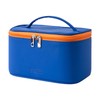 CHUQING Royal Blue PU Leather Large Travel Makeup Organizer for