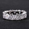 Sdouefos 18K White Gold Plated Eternity Ring Wedding Band Row