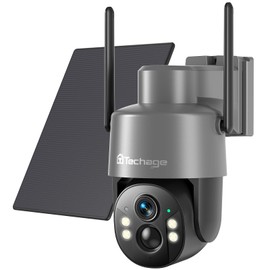 Techage 4G LTE Cellular Solar Security Camera Wireless Outdoor, 2.5K NO WiFi Security Camera with Color Night Vision, 360° PTZ Live View, PIR Motion Detection, 2 Way Talk, 64GB Card Built-in SIM Card