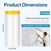 10 Rolls Painters Plastic with Tape Pre-Taped Masking Film 5Ft
