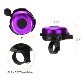 sourcing map Bike Bell Classic Bicycle Bell with Loud Crisp Clear Sound Bike Ring Bell Aluminum Bike Accessories for Road Mountain Bike, Purple
