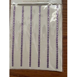 CraftbuddyUS 220pcs 3mm Lilac Self Adhesive Diamante Rhinestone Strip Gems DIY