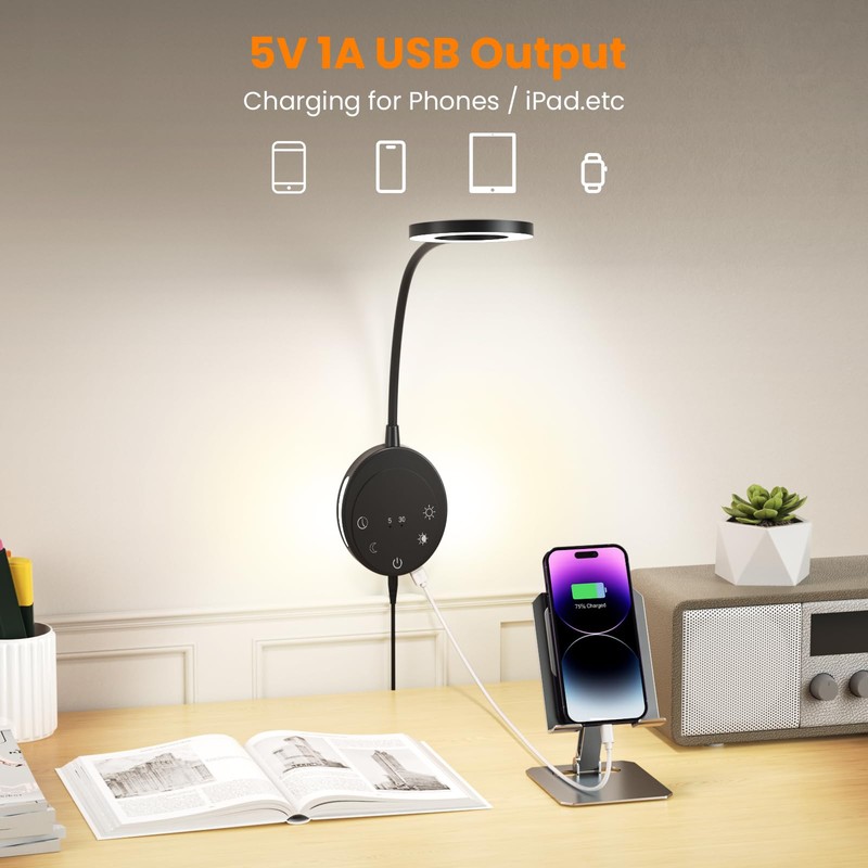 NoeiiT Wall Mounted Reading Light,Headboard Reading Lamp with 5 Color