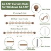 HTZON Wood Curtain Rods for Windows 66 to 120 Inch,1