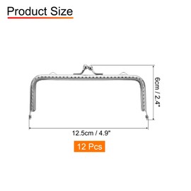 uxcell 12 Pcs Metal Purse Frame, 12.5cm/4.9" Vintage Arch Kiss Lock Clasp Frame Embossed for Purse Making, Handled Bag, Coin Bag Clutch Bag, Frame Hardware Replacements (Silver)