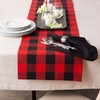 DII Gingham Check Tabletop Collection, Red/Black, Table Runner, 14x72