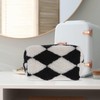 FOMIYES Plush Checkerboard Makeup Bag Large Storage Bag for Travel