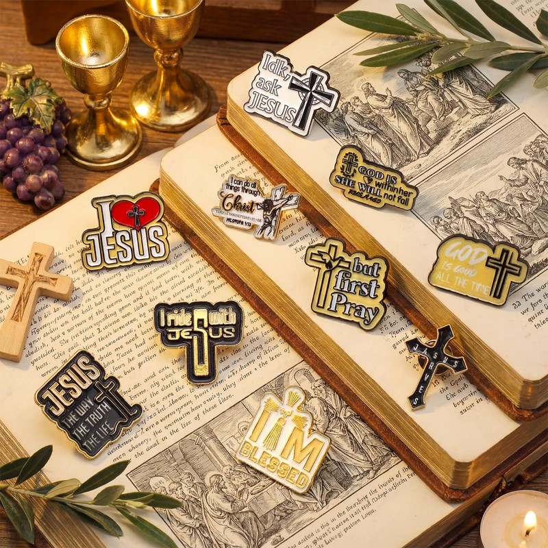 30 Pcs Christian Jesus Enamel Pins Gift Bulk Easter Religious