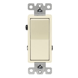 ENERLITES Decorator Light Switch, 20 Amp Paddle Switch, 3-Way or Single Pole, Commercial Grade, 20A 120V-277V, Grounding Screw, Back Insert and Side Terminals, UL listed, 93200-LA, Light Almond