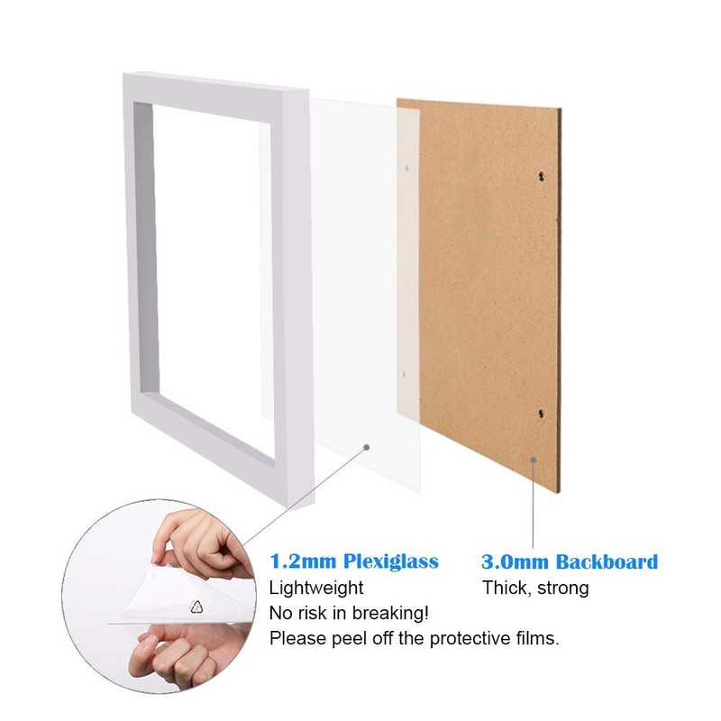 Egofine 8.5x11 Picture Frames Set of 4, Made of Solid
