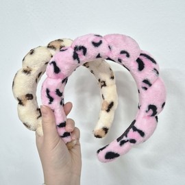 Lovely Leopard Face Washing Headband Headband Pink 2ea