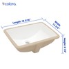 Dcolora Undermount Bathroom Sink Rectangle 18"x14" White Porcelain Ceramic Rectangular