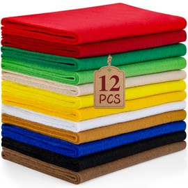 MITINU 12 Rolls 8"x35"(20.5x90cm) 1.4mm Thick Soft Felt Fabric Sheet 12 Assorted Christmas Series Colors Felt Pack for DIY Craft Sewing Squares Nonwoven Patchwork
