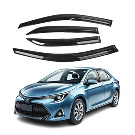 Compatible with Toyota Corolla 2009 2010 2011 2012 2013-2mm Thick Premium Wind Deflectors for Front and Rear Windows, Window Rain Guards, Easy Installation, Durable & Sleek Design, Set of 4