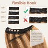 S-noilite Invisible Hair Extensions Human Hair Medium Brown/Dark Blonde Wire