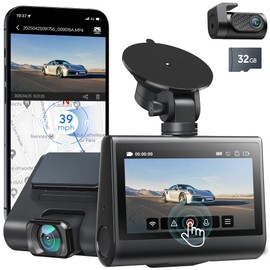 iZeeker Dash Cam Front and Rear 4K+1080P, WiFi GPS Car Camera Dash Cam with 32GB SD Card, 3” IPS Dashcam with 24H Parking Mode, Night Vision, WDR, 170°Wide Angle, G-Sensor, App Control, Loop Recording