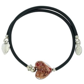 GlassOfVenice Murano Glass Venetian Glamour Heart Bracelet - Red Sparkles