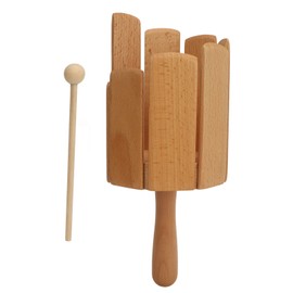 Wooden Music Tube with Hammer 8 Tones Sound Tube Orff Percussion Instrument for Musical Teaching and Performance