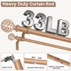 Wolistsa Boho Decorative Double Curtain Rod, 36-122 Inch, White Wood