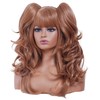Rugelyss Long Wavy Light Brown Pigtail Wigs for Women with
