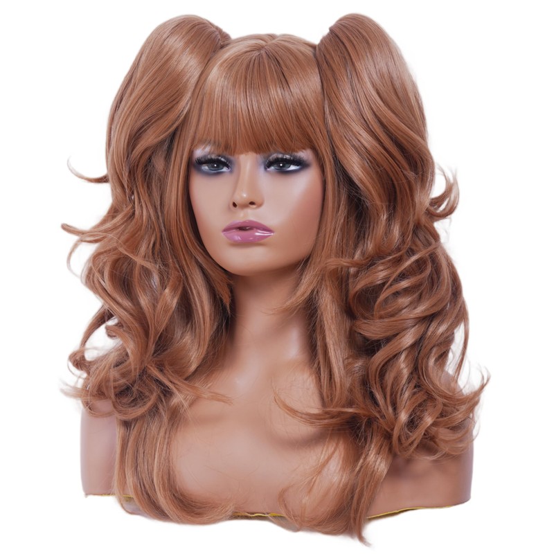 Rugelyss Long Wavy Light Brown Pigtail Wigs for Women with