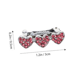 Sosoport 2pcs Dog Hair Clips Pet Barrettes Lovely Rhinestone Inlaid Heart Pet Hairpin
