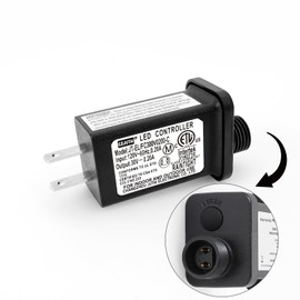 CZJUTAI JT-EL/FC300V0200 Premium 30V 0.2A 6W 8 Modes LED Power Supply with Multifunction Button- Class 2 Transformer, IP44 Waterproof, for Christmas and String Lights, Indoor & Outdoor Use [Z860]