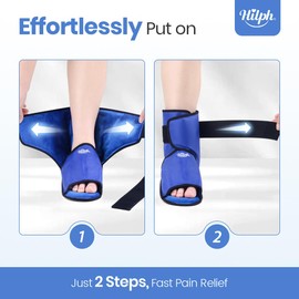 Hilph Cooling Shoes Chemotherapy Cool Pack Foot with Plush Lining, Full Cover Cooling Cuff Foot for Swelling & Plantar Fasciitis, Injuries, Achilles Tendonitis, (Medium)