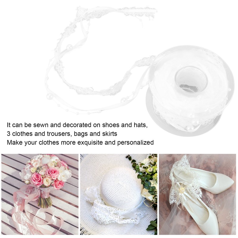 Lace Ribbon 2.0cm Wide 5m Long Good Performance Soft Nylon